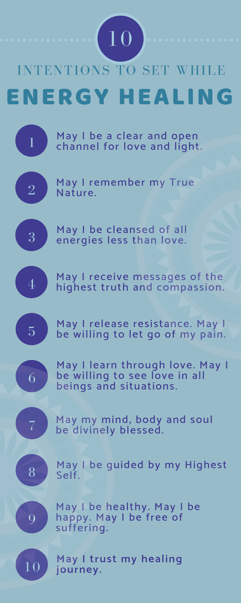 10 Intentions to Set while Energy Healing